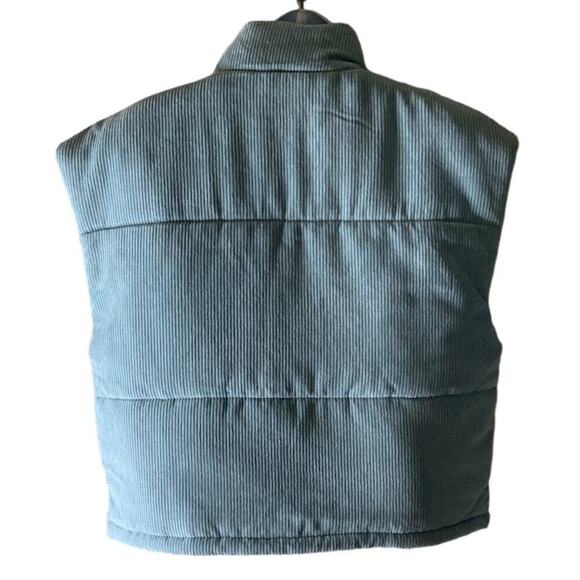 Say What Corduroy Puffer Vest Womens XL Full Zip Snap Mock Neck Sleeveless NWT - Picture 2 of 11
